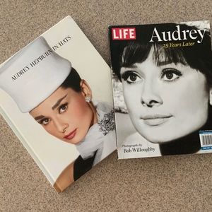 AUDREY HEPBURN SET OF 2 BOOKS:AUDREY IN HATS/LIFE MAGAZINE AUDREY 25 YEARS LATER